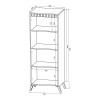 Βιτρίνα Belka κρεμ με oak 55,6x45x152,6εκ