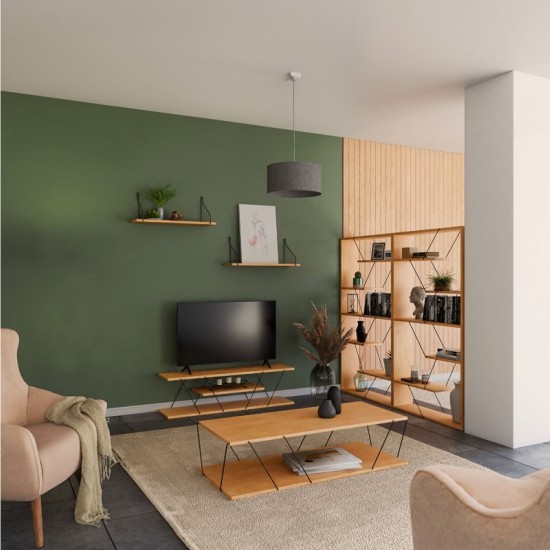 Τραπέζι σαλονιού Tars sonoma-μαύρο 120x50x30εκ