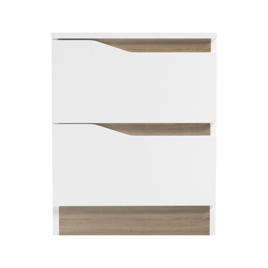 Κομοδίνο Verena II σε λευκή-sonoma απόχρωση 40x40x50εκ