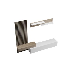 Σύνθετο σαλονιού Litende σε λευκή-sonoma απόχρωση 249.4x42.2x199.5εκ