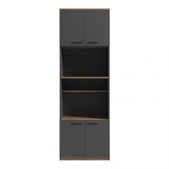 Ντουλάπα κουζίνας Rowan σε oak-ανθρακί απόχρωση 60x42x182εκ Ντουλάπα κουζίνας Rowan σε oak-ανθρακί απόχρωση 60x42x182εκ