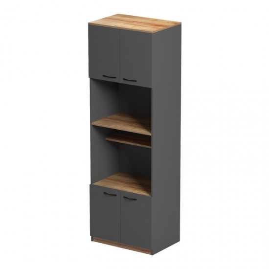 Ντουλάπα κουζίνας Rowan σε oak-ανθρακί απόχρωση 60x42x182εκ Ντουλάπα κουζίνας Rowan σε oak-ανθρακί απόχρωση 60x42x182εκ