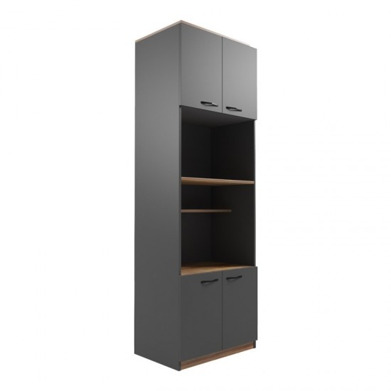 Ντουλάπα κουζίνας Rowan σε oak-ανθρακί απόχρωση 60x42x182εκ Ντουλάπα κουζίνας Rowan σε oak-ανθρακί απόχρωση 60x42x182εκ