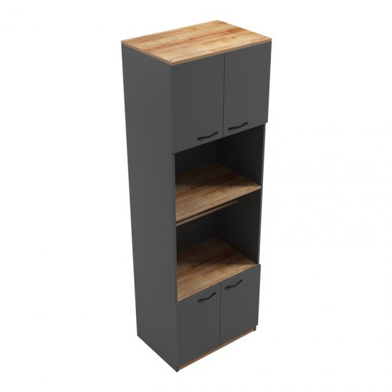 Ντουλάπα κουζίνας Rowan σε oak-ανθρακί απόχρωση 60x42x182εκ Ντουλάπα κουζίνας Rowan σε oak-ανθρακί απόχρωση 60x42x182εκ