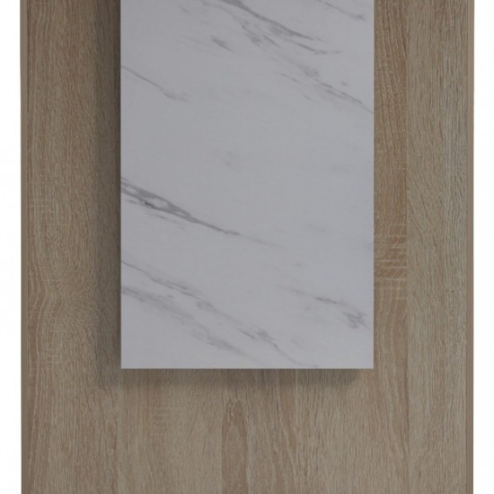 Γραφείο reception Zowel με led sonoma-λευκή όψη μαρμάρου 90x40x110εκ