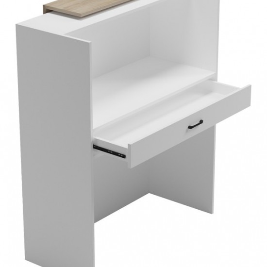 Γραφείο reception Zowel με led λευκό - sonoma 90x40x110εκ