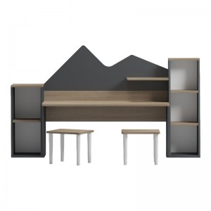 Παιδικό γραφείο με σκαμπο Dualto sonoma-ανθρακί 180x30x93.6εκ Παιδικό γραφείο με σκαμπο Dualto sonoma-ανθρακί 180x30x93.6εκ