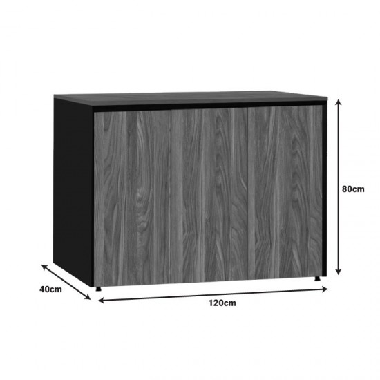 Ντουλάπι γραφείου χαμηλό επαγγελματικό Oscar μελαμίνη σε καρυδί-ανθρακί απόχρωση 120x40x80εκ