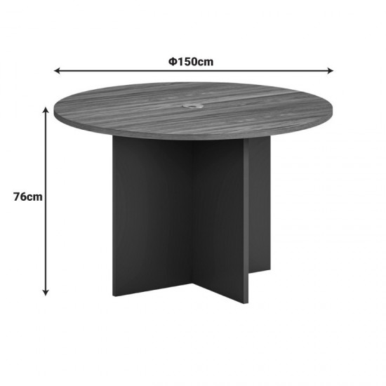 Τραπέζι γραφείου επαγγελματικό Oscar σε καρυδί-ανθρακί απόχρωση Φ150x76εκ