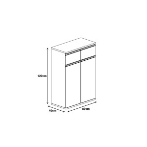 Ντουλάπι γραφείου επαγγελματικό Oscar σε καρυδί-ανθρακί απόχρωση 80x40x120εκ