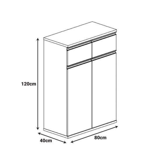 Ντουλάπι γραφείου επαγγελματικό Oscar σε καρυδί-ανθρακί απόχρωση 80x40x120εκ
