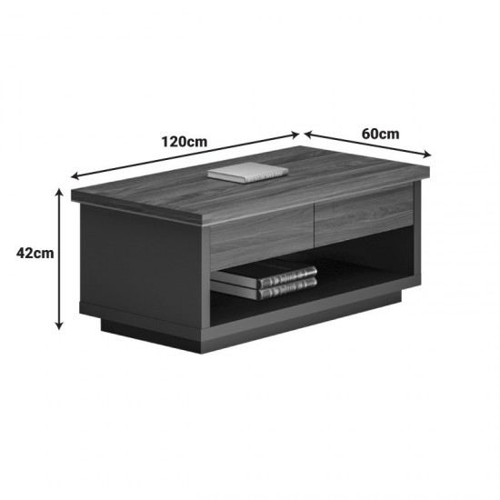 Τραπέζι γραφείου επαγγελματικό Oscar σε καρυδί-ανθρακί απόχρωση 120x60x42εκ