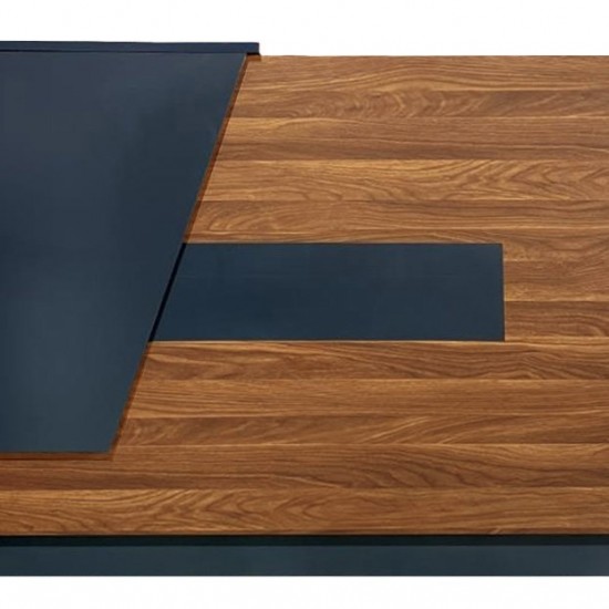 Γραφείο reception επαγγελματικό Oscar σε καρυδί-ανθρακί απόχρωση 140x65x110εκ