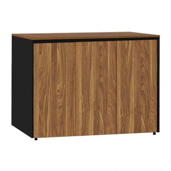 Ντουλάπια γραφείου χαμηλά επαγγελματικά Oscar καρυδί-ανθρακί 240x40x80εκ