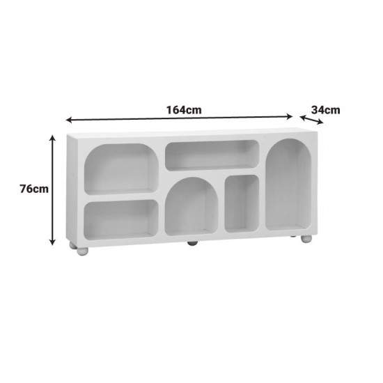Μπουφές Emersi με ράφια mdf σε λευκή απόχρωση 164x34x76εκ