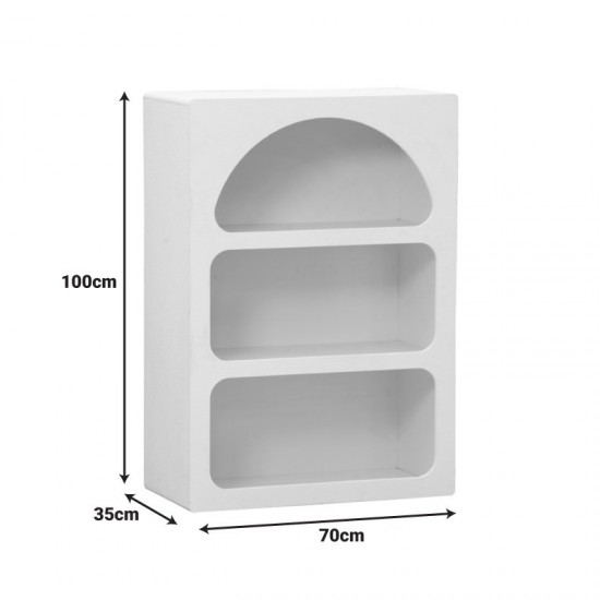 Βιβλιοθήκη-ραφιέρα Emersi mdf σε λευκή απόχρωση 70x35x100εκ
