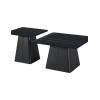 Τραπέζια σαλονιού Square σετ 2 τεμ μέταλλο-sintered stone σε μαύρο μαρμάρου