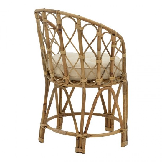 Πολυθρόνα Rostan φυσικό rattan με μαξιλάρι 60x46x80εκ