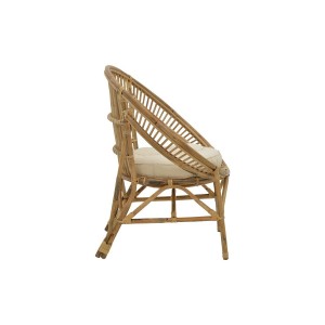 Πολυθρόνα Blore  φυσικό ξύλο με μαξιλάρι 68x48x81εκ