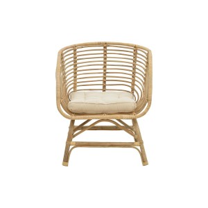 Πολυθρόνα Diane φυσικό ξύλο με μαξιλάρι 71x46x80εκ