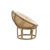 Πολυθρόνα Baya φυσικό ξύλο με μαξιλάρι 91x65x81εκ