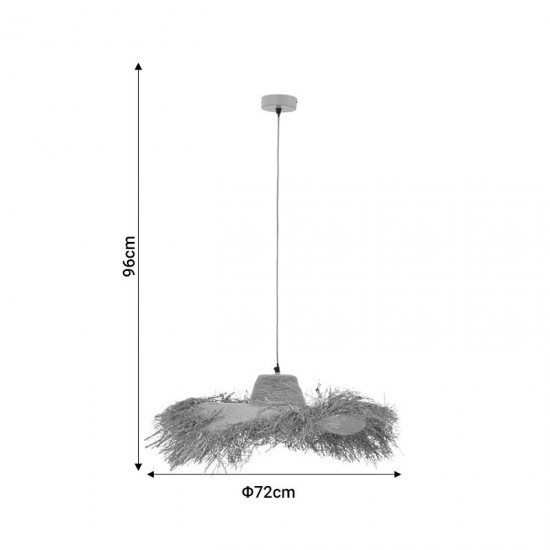 Φωτιστικό οροφής Naloa Inart E27 φυσικό Φ72x16εκ