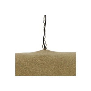 Φωτιστικό οροφής Klark Inart φυσικό ψάθα-μέταλλο Φ120x144εκ