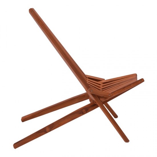 Πολυθρόνα Phoenox πτυσσόμενη φυσικό teak ξύλο 101x63x80εκ
