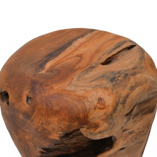 Σκαμπό Bolare teak ξύλο σε φυσική απόχρωση Φ40x35εκ
