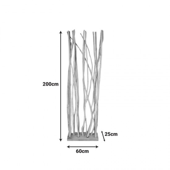 Διακοσμητικό δαπέδου Barbin teak-suar ξύλο σε φυσική απόχρωση 60x25x200εκ