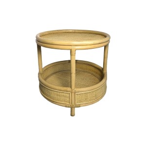 Βοηθητικό τραπέζι Moody pe rattan σε φυσική απόχρωση Φ55x51εκ