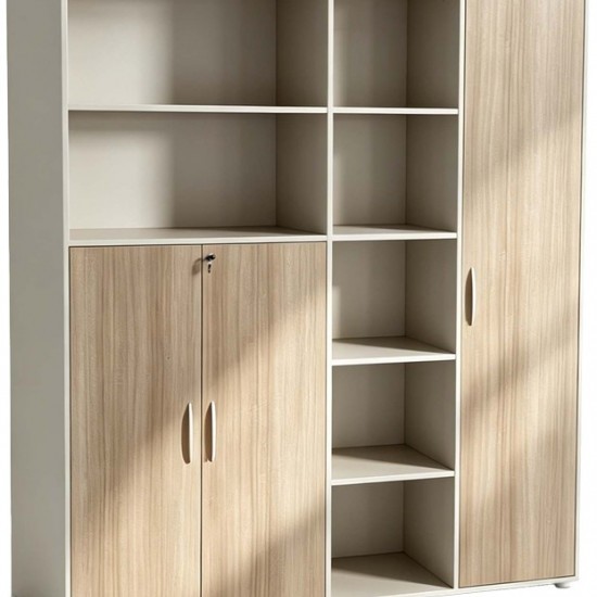 Βιβλιοθήκη γραφείου Jabari σε oak-μπεζ απόχρωση 160x40x200εκ Βιβλιοθήκη γραφείου Jabari σε oak-μπεζ απόχρωση 160x40x200εκ