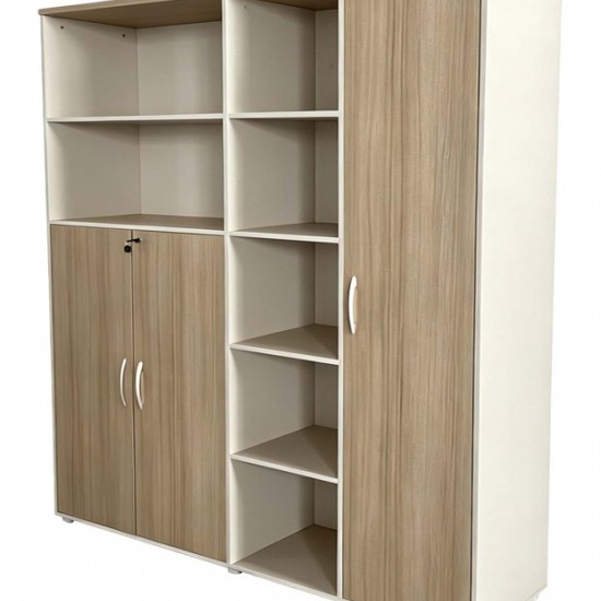 Βιβλιοθήκη γραφείου Jabari σε oak-μπεζ απόχρωση 160x40x200εκ Βιβλιοθήκη γραφείου Jabari σε oak-μπεζ απόχρωση 160x40x200εκ