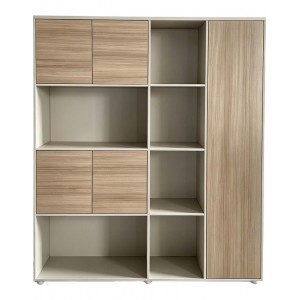 Βιβλιοθήκη γραφείου Chidi σε oak-μπεζ απόχρωση 160x40x200εκ