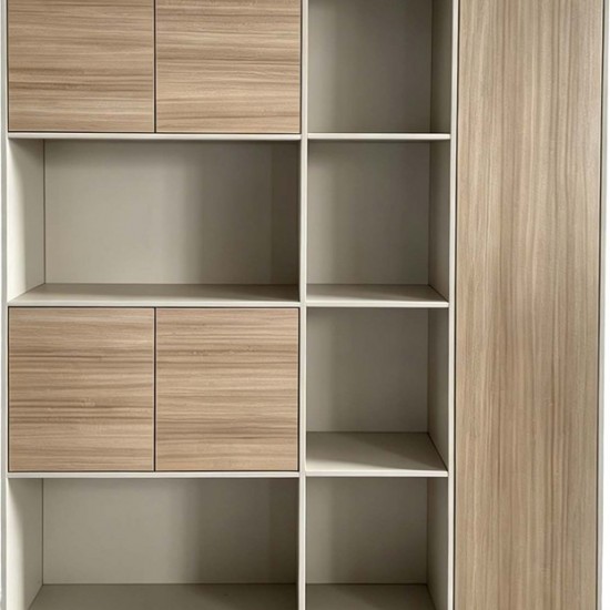 Βιβλιοθήκη γραφείου Chidi σε oak-μπεζ απόχρωση 160x40x200εκ Βιβλιοθήκη γραφείου Chidi σε oak-μπεζ απόχρωση 160x40x200εκ