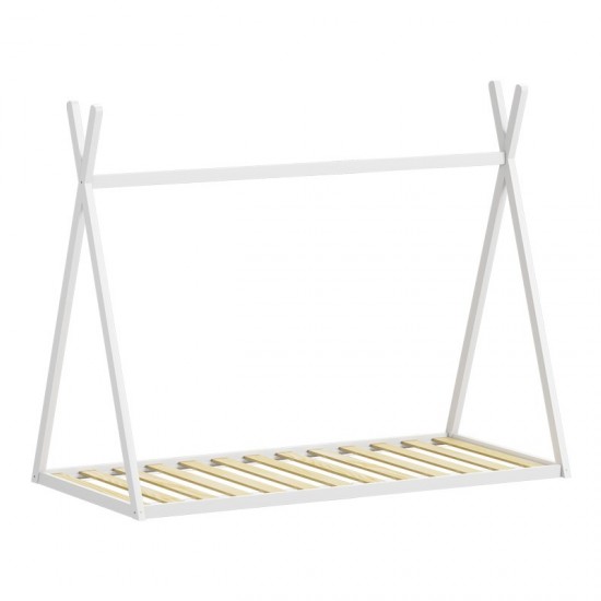 Παιδικό κρεβάτι Lilly τ.Montessori ξύλο πεύκου σε λευκή απόχρωση 90x190εκ