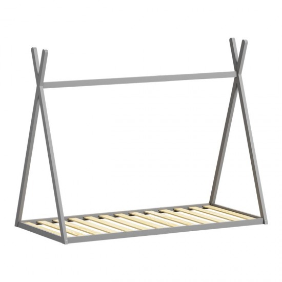 Παιδικό κρεβάτι Lilly τ.Montessori ξύλο πεύκου σε γκρι απόχρωση 90x190εκ