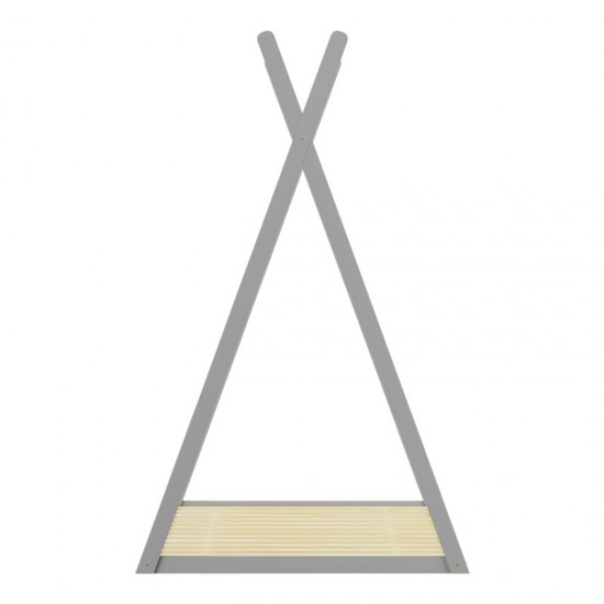 Παιδικό κρεβάτι Lilly τ.Montessori ξύλο πεύκου σε γκρι απόχρωση 90x190εκ