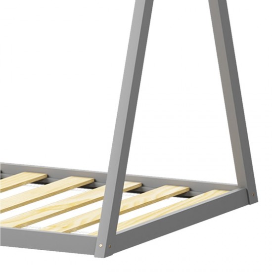 Παιδικό κρεβάτι Lilly τ.Montessori ξύλο πεύκου σε γκρι απόχρωση 90x190εκ