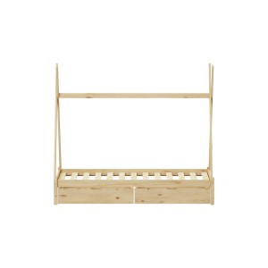 Παιδικό κρεβάτι Lalitto τ.Montessori με 2 συρτάρια τ.Montessori  ξύλο πεύκου σε φυσική απόχρωση 90x190εκ
