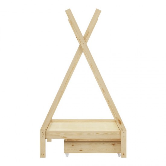 Παιδικό κρεβάτι Lalitto τ.Montessori με 2 συρτάρια τ.Montessori  ξύλο πεύκου σε φυσική απόχρωση 90x190εκ