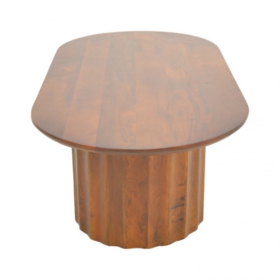 Τραπέζι σαλονιού Flute μασίφ ξύλο μάνγκο καρυδί 130x65x40εκ