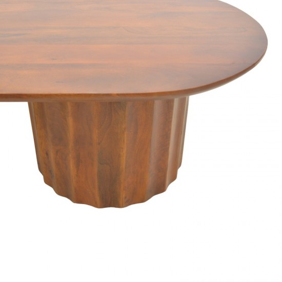 Τραπέζι σαλονιού Flute μασίφ ξύλο μάνγκο καρυδί 130x65x40εκ