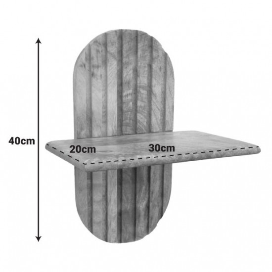 Ραφιέρα τοίχου Arcadia 3 τεμ μασίφ ξύλο μάνγκο σε φυσική απόχρωση 30x20x40εκ