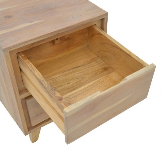 Κομοδίνο Emira μασίφ ακακίας σε φυσική απόχρωση 40x40x54εκ