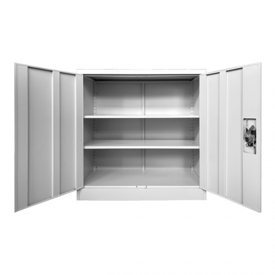 Ντουλάπι Armon μέταλλο σε απόχρωση ανοιχτό γκρι 90x45x90εκ