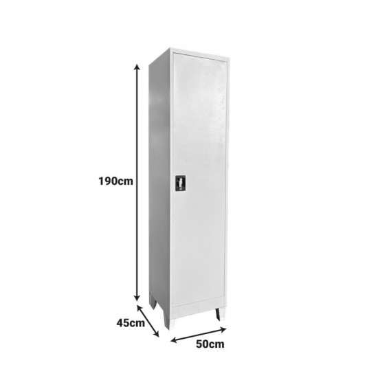 Ντουλάπα-στήλη Koya  μέταλλο σε απόχρωση ανοιχτό γκρι 50x45x190εκ