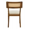 Καρέκλα Raffles καρυδί rubberwood με pe rattan και εκρού ύφασμα 47x48x83.5εκ