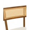 Καρέκλα Raffles καρυδί rubberwood με pe rattan και εκρού ύφασμα 47x48x83.5εκ