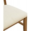 Καρέκλα Raffles καρυδί rubberwood με pe rattan και εκρού ύφασμα 47x48x83.5εκ